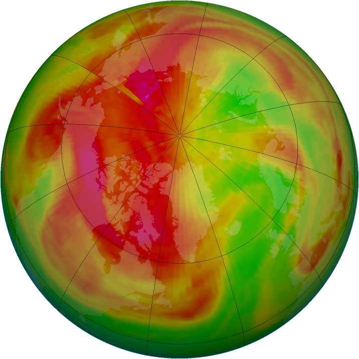 Arctic ozone map for 24 March 1982